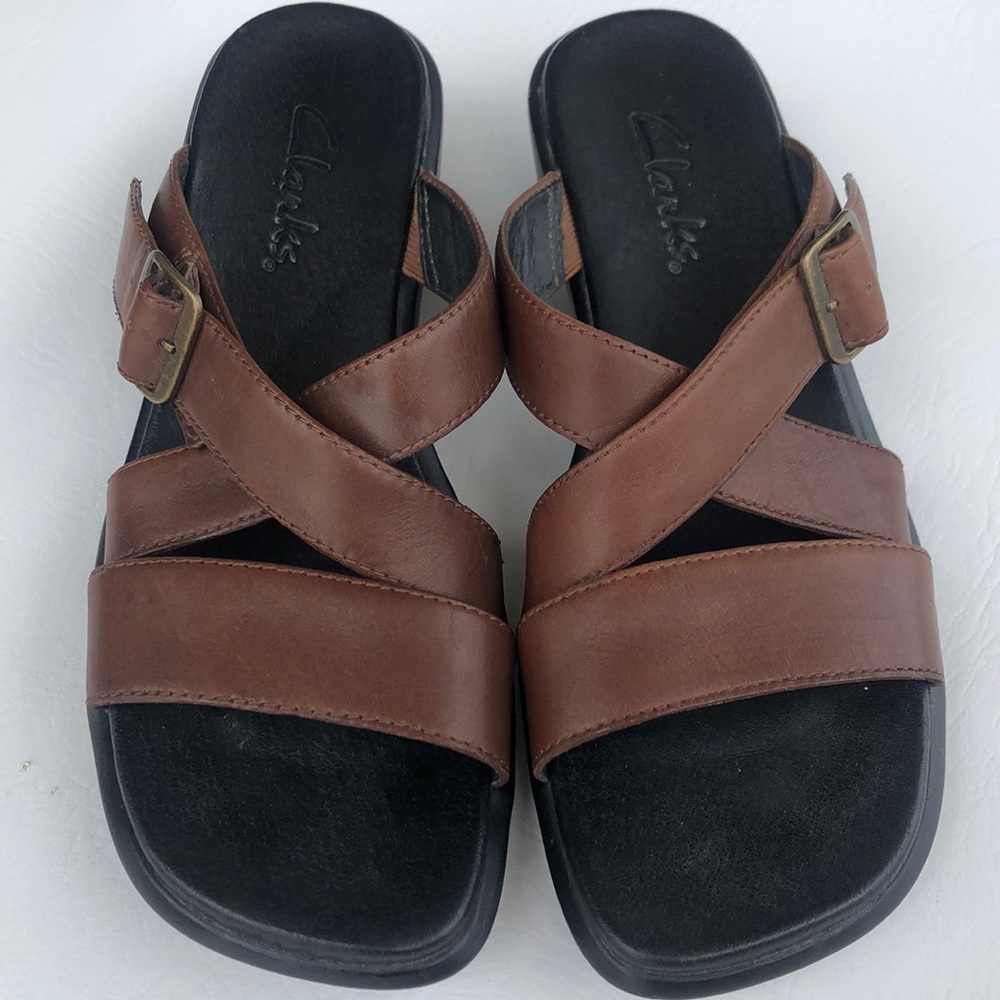 Clark’s brown leather sandals 7.5 - Picture 2 of 6